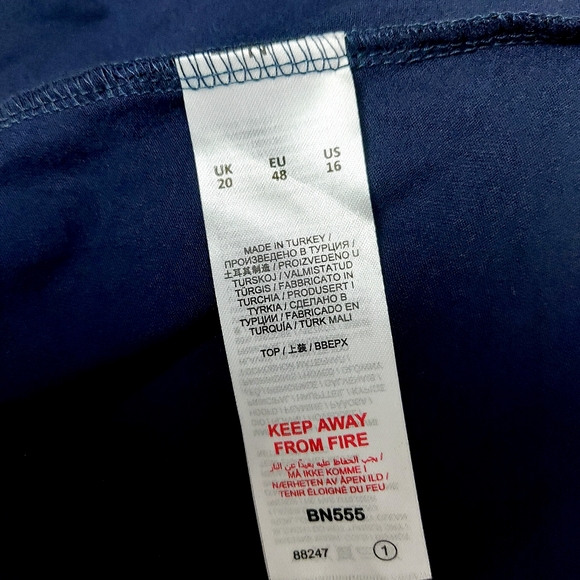 Joe Brown Navy Butterfly Pattern Lace Sleeve Frill Tunic Dress Size 20 - Picture 8 of 9